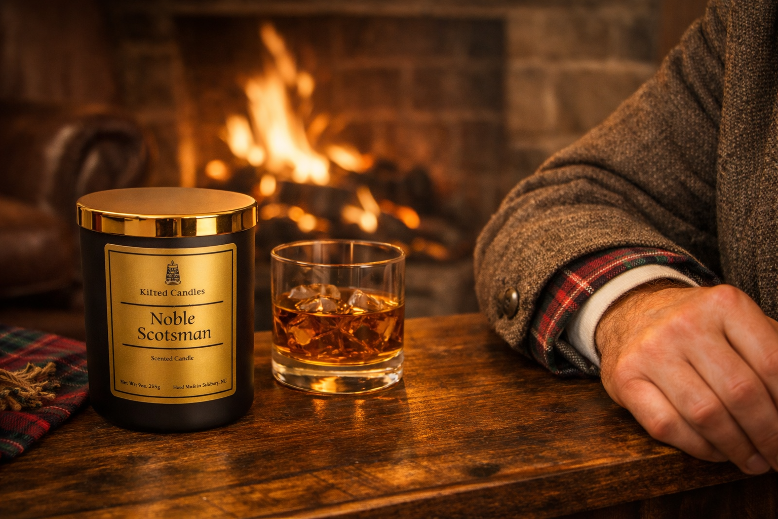 Noble Scotsman Candle Closeup